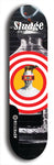 North American maple skateboard deck designed by underground artist BellyRash -- available in widths between 7.5 to 8.5 inches in both mellow concave and steep concave shapes. Artwork: street art and street artist and Sludge skateboard brand logo