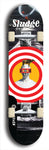 North American maple skateboard deck designed by underground artist BellyRash -- available in widths between 7.5 to 8.5 inches in both mellow concave and steep concave shapes. Artwork: street art and street artist and Sludge skateboard brand logo