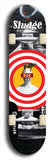 North American maple skateboard deck designed by underground artist BellyRash -- available in widths between 7.5 to 8.5 inches in both mellow concave and steep concave shapes. Artwork: street art and street artist and Sludge skateboard brand logo