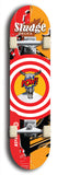 North American maple skateboard deck designed by underground artist BellyRash -- available in widths between 7.5 to 8.5 inches in both mellow concave and steep concave shapes. Artwork: street art and street artist and Sludge skateboard brand logo
