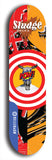 North American maple skateboard deck designed by underground artist BellyRash -- available in widths between 7.5 to 8.5 inches in both mellow concave and steep concave shapes. Artwork: street art and street artist and Sludge skateboard brand logo
