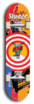 North American maple skateboard deck designed by underground artist BellyRash -- available in widths between 7.5 to 8.5 inches in both mellow concave and steep concave shapes. Artwork: street art and street artist and Sludge skateboard brand logo