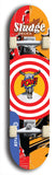 North American maple skateboard deck designed by underground artist BellyRash -- available in widths between 7.5 to 8.5 inches in both mellow concave and steep concave shapes. Artwork: street art and street artist and Sludge skateboard brand logo