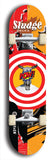 North American maple skateboard deck designed by underground artist BellyRash -- available in widths between 7.5 to 8.5 inches in both mellow concave and steep concave shapes. Artwork: street art and street artist and Sludge skateboard brand logo