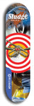 North American maple skateboard deck designed by underground artist BellyRash -- available in widths between 7.5 to 8.5 inches in both mellow concave and steep concave shapes. Artwork: street art and street artist and Sludge skateboard brand logo