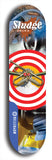 North American maple skateboard deck designed by underground artist BellyRash -- available in widths between 7.5 to 8.5 inches in both mellow concave and steep concave shapes. Artwork: street art and street artist and Sludge skateboard brand logo