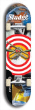 North American maple skateboard deck designed by underground artist BellyRash -- available in widths between 7.5 to 8.5 inches in both mellow concave and steep concave shapes. Artwork: street art and street artist and Sludge skateboard brand logo