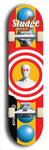 North American maple skateboard deck designed by underground artist BellyRash -- available in widths between 7.5 to 8.5 inches in both mellow concave and steep concave shapes. Artwork: street art and street artist and Sludge skateboard brand logo