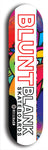 North American maple skateboard deck designed by underground artist BellyRash -- available in widths between 7.5 to 8.5 inches in both mellow concave and steep concave shapes. Artwork: street art and street artist and the BellyRash Blunt Blank skateboard deck logo
