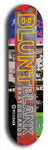 North American maple skateboard deck designed by underground artist BellyRash -- available in widths between 7.5 to 8.5 inches in both mellow concave and steep concave shapes. Artwork: street art and street artist and the BellyRash Blunt Blank skateboard deck logo
