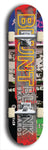 North American maple skateboard deck designed by underground artist BellyRash -- available in widths between 7.5 to 8.5 inches in both mellow concave and steep concave shapes. Artwork: street art and street artist and the BellyRash Blunt Blank skateboard deck logo