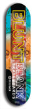 North American maple skateboard deck designed by underground artist BellyRash -- available in widths between 7.5 to 8.5 inches in both mellow concave and steep concave shapes. Artwork: street art and street artist and the BellyRash Blunt Blank skateboard deck logo