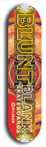North American maple skateboard deck designed by underground artist BellyRash -- available in widths between 7.5 to 8.5 inches in both mellow concave and steep concave shapes. Artwork: street art and street artist and the BellyRash Blunt Blank skateboard deck logo