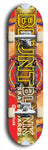 North American maple skateboard deck designed by underground artist BellyRash -- available in widths between 7.5 to 8.5 inches in both mellow concave and steep concave shapes. Artwork: street art and street artist and the BellyRash Blunt Blank skateboard deck logo