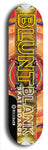 North American maple skateboard deck designed by underground artist BellyRash -- available in widths between 7.5 to 8.5 inches in both mellow concave and steep concave shapes. Artwork: street art and street artist and the BellyRash Blunt Blank skateboard deck logo