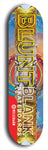 North American maple skateboard deck designed by underground artist BellyRash -- available in widths between 7.5 to 8.5 inches in both mellow concave and steep concave shapes. Artwork: street art and street artist and the BellyRash Blunt Blank skateboard deck logo