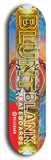 North American maple skateboard deck designed by underground artist BellyRash -- available in widths between 7.5 to 8.5 inches in both mellow concave and steep concave shapes. Artwork: street art and street artist and the BellyRash Blunt Blank skateboard deck logo