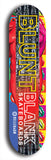 North American maple skateboard deck designed by underground artist BellyRash -- available in widths between 7.5 to 8.5 inches in both mellow concave and steep concave shapes. Artwork: street art and street artist and the BellyRash Blunt Blank skateboard deck logo