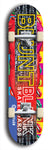 North American maple skateboard deck designed by underground artist BellyRash -- available in widths between 7.5 to 8.5 inches in both mellow concave and steep concave shapes. Artwork: street art and street artist and the BellyRash Blunt Blank skateboard deck logo
