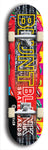 North American maple skateboard deck designed by underground artist BellyRash -- available in widths between 7.5 to 8.5 inches in both mellow concave and steep concave shapes. Artwork: street art and street artist and the BellyRash Blunt Blank skateboard deck logo