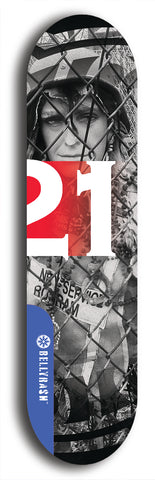 Twenty-One #8: Limited Edition, Blue Logo Skateboard Deck