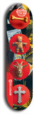 Esgyrn Cyw Iâr #1: Red Logo Skateboard Deck