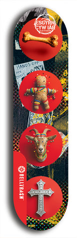 Esgyrn Cyw Iâr #1: Red Logo Skateboard Deck