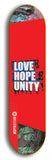 Love Hope Unity #9: Red Logo Skateboard Deck