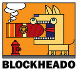 Blockheado #1: Blue Logo Skateboard Deck