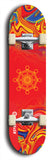 Skateboard deck: Limited edition, North American maple skateboard deck designed by underground artist BellyRash - available widths 7.5 to 8.5 inches in both mellow concave and steep concave shapes. Artwork: DHARMAMECHANIC logo brand popsicle-shaped deck 