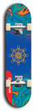 Skateboard deck: Limited edition, North American maple skateboard deck designed by underground artist BellyRash - available widths 7.5 to 8.5 inches in both mellow concave and steep concave shapes. Artwork: DHARMAMECHANIC logo brand popsicle-shaped deck 