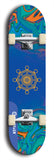 Skateboard deck: Limited edition, North American maple skateboard deck designed by underground artist BellyRash - available widths 7.5 to 8.5 inches in both mellow concave and steep concave shapes. Artwork: DHARMAMECHANIC logo brand popsicle-shaped deck 