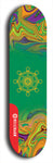 Skateboard deck: Limited edition, North American maple skateboard deck designed by underground artist BellyRash - available widths 7.5 to 8.5 inches in both mellow concave and steep concave shapes. Artwork: DHARMAMECHANIC logo brand popsicle-shaped deck 