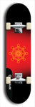 Skateboard deck: Limited edition, North American maple skateboard deck designed by underground artist BellyRash - available widths 7.5 to 8.5 inches in both mellow concave and steep concave shapes. Artwork: DHARMAMECHANIC logo brand popsicle-shaped deck 