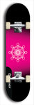 Skateboard deck: Limited edition, North American maple skateboard deck designed by underground artist BellyRash - available widths 7.5 to 8.5 inches in both mellow concave and steep concave shapes. Artwork: DHARMAMECHANIC logo brand popsicle-shaped deck 