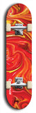 Limited edition, North American maple skateboard deck designed by underground artist BellyRash - available widths 7.5 to 8.5 inches in both mellow concave and steep concave shapes. Artwork: ABEX LIQUID brand popsicle-shaped with a multi-colored swirling patterned background