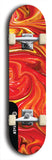 Limited edition, North American maple skateboard deck designed by underground artist BellyRash - available widths 7.5 to 8.5 inches in both mellow concave and steep concave shapes. Artwork: ABEX LIQUID brand popsicle-shaped with a multi-colored swirling patterned background