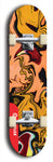 Skateboard deck: Limited edition, North American maple skateboard deck designed by underground artist BellyRash - available widths 7.5 to 8.5 inches in both mellow concave and steep concave shapes. Artwork: ABEX LIQUID brand popsicle-shaped with a multi-colored swirling patterned background