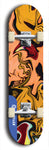 Skateboard deck: Limited edition, North American maple skateboard deck designed by underground artist BellyRash - available widths 7.5 to 8.5 inches in both mellow concave and steep concave shapes. Artwork: ABEX LIQUID brand popsicle-shaped with a multi-colored swirling patterned background