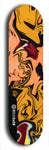 Skateboard deck: Limited edition, North American maple skateboard deck designed by underground artist BellyRash - available widths 7.5 to 8.5 inches in both mellow concave and steep concave shapes. Artwork: ABEX LIQUID brand popsicle-shaped with a multi-colored swirling patterned background