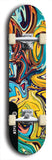 Skateboard deck: Limited edition, North American maple skateboard deck designed by underground artist BellyRash - available widths 7.5 to 8.5 inches in both mellow concave and steep concave shapes. Artwork: ABEX LIQUID brand popsicle-shaped with a multi-colored swirling patterned background