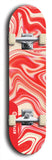 Skateboard deck: Limited edition, North American maple skateboard deck designed by underground artist BellyRash - available widths 7.5 to 8.5 inches in both mellow concave and steep concave shapes. Artwork: ABEX LIQUID brand popsicle-shaped with a multi-colored swirling patterned background