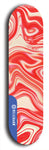 Skateboard deck: Limited edition, North American maple skateboard deck designed by underground artist BellyRash - available widths 7.5 to 8.5 inches in both mellow concave and steep concave shapes. Artwork: ABEX LIQUID brand popsicle-shaped with a multi-colored swirling patterned background