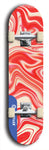 Skateboard deck: Limited edition, North American maple skateboard deck designed by underground artist BellyRash - available widths 7.5 to 8.5 inches in both mellow concave and steep concave shapes. Artwork: ABEX LIQUID brand popsicle-shaped with a multi-colored swirling patterned background