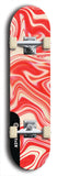 Skateboard deck: Limited edition, North American maple skateboard deck designed by underground artist BellyRash - available widths 7.5 to 8.5 inches in both mellow concave and steep concave shapes. Artwork: ABEX LIQUID brand popsicle-shaped with a multi-colored swirling patterned background