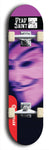 Skateboard deck: Limited edition, North American maple skateboard deck designed by underground artist BellyRash - available widths 7.5 to 8.5 inches in both mellow concave and steep concave shapes. Artwork: DEAD SAINT logo brand popsicle-shaped deck 