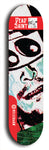 Skateboard deck: Limited edition, North American maple skateboard deck designed by underground artist BellyRash - available widths 7.5 to 8.5 inches in both mellow concave and steep concave shapes. Artwork: DEAD SAINT logo brand popsicle-shaped deck 