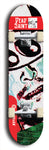 Skateboard deck: Limited edition, North American maple skateboard deck designed by underground artist BellyRash - available widths 7.5 to 8.5 inches in both mellow concave and steep concave shapes. Artwork: DEAD SAINT logo brand popsicle-shaped deck 