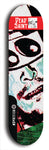 Skateboard deck: Limited edition, North American maple skateboard deck designed by underground artist BellyRash - available widths 7.5 to 8.5 inches in both mellow concave and steep concave shapes. Artwork: DEAD SAINT logo brand popsicle-shaped deck 