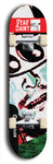 Skateboard deck: Limited edition, North American maple skateboard deck designed by underground artist BellyRash - available widths 7.5 to 8.5 inches in both mellow concave and steep concave shapes. Artwork: DEAD SAINT logo brand popsicle-shaped deck 